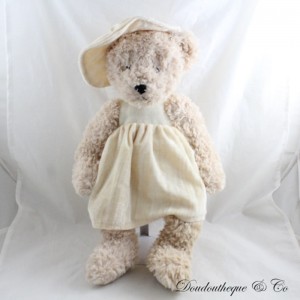 Teddybär Plüsch LOUISE MANSEN Bär beige rosa Hut 48 cm