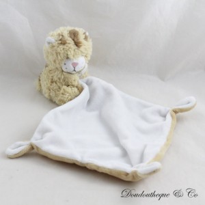 Tiger cuddly toy TEX BABY handkerchief brown beige white mottled Carrefour 30 cm