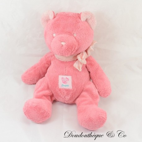 Plüschbär CONFETTI Rosa Beige Satinschleife 26 cm Plüschbär CONFETTI Rosa Beige Satinschleife 26 cm