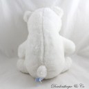 Plush bear TEDDY white heart beige vintage 30 cm