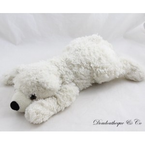 Peluche ours polaire blanc couché