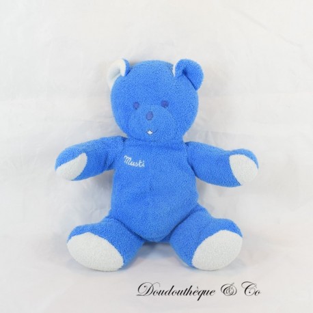Mustela's MUSTI Bär Plüsch Blau & Weiß Musti Stickerei 28 cm Mustela's MUSTI Bär Plüsch Blau & Weiß Musti Stickerei 28 cm