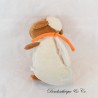 Peluche pecora BABY BIDOU bianco marrone arancio tasca 30 cm