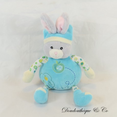 Plüsch Hase Musical GIPSY Mütze Apfelblau Beige 23 cm Plüsch Hase Musical GIPSY Mütze Apfelblau Beige 23 cm