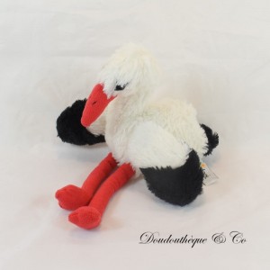 Stork plush CREATIONS DANI white black plastic eyes 25 cm