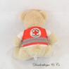 French Red Cross Bear Plush Beige Red Vest 33 cm