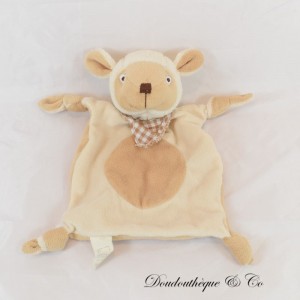 Sheep Flat Cuddly Toy, BANQUE POPULAIRE, Promotional Cuddly Toy, with Bandanas 24 cm