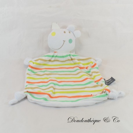 Flat cuddly toy dog ORCHESTRA Prémaman Jungle Rallye white striped orange green yellow 31 cm NEW Flat cuddly toy dog ORCHESTRA Prémaman Jungle Rallye white striped orange green yellow 31 cm NEW