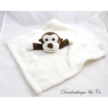 Peluche piatto scimmia beige marrone velluto quadrato felpa 32 cm Peluche piatto scimmia beige marrone velluto quadrato felpa 32 cm
