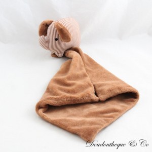 ZEEMAN brown striped elephant handkerchief cuddly toy