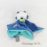Flat cuddly toy cat ORCHESTRA blue and white stars, cheek and green bow 27 cm NEW