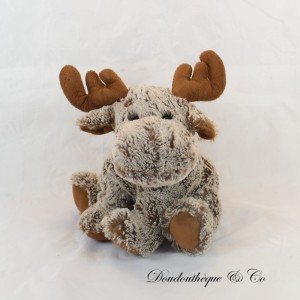 Reindeer, moose or deer plush CREATIONS DANI brown white 26 cm
