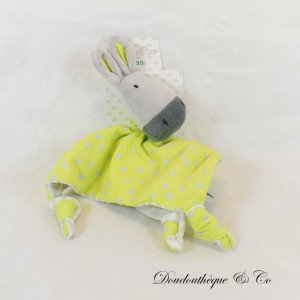 Donkey Flat Cuddly Toy, ORCHESTRA, Premom, Green, Star, Grey, 23 cm, NEW