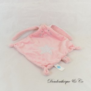 Flat cuddly toy rabbit TEX BABY pink oval diamond star 34 cm NEW