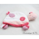 Turtle Flat Cuddly Toy, SAUTHON My Little Turtle, Pink, White, Stars, Bell, 30 cm