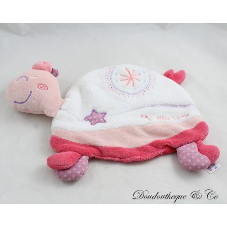 Schildkröte Flaches Kuscheltier, SAUTHON My Little Turtle, Rosa, Weiß, Sterne, Glocke, 30 cm Schildkröte Flaches Kuscheltier, SAUTHON My Little Turtle, Rosa, Weiß, Sterne, Glocke, 30 cm
