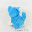 Blue and white plush cat SANDY holding a mouse 20 cm