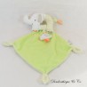 Flat cuddly toy elephant GÉMO bird stripes and green polka dots 26 cm