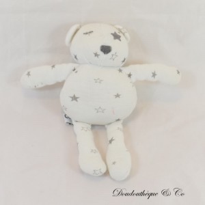 Teddy bear VERTBAUDET with grey star patterns 18 cm