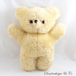 Vintage Teddybär AJENA Gelb Rot Zunge 29 cm