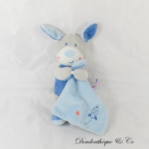 Dog handkerchief cuddly toy SUGAR D'ORGE blue rocket moon star 19 cm