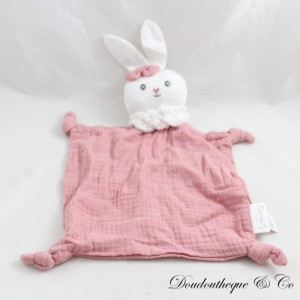 Flat cuddly toy rabbit MATHILDE M swaddle pink