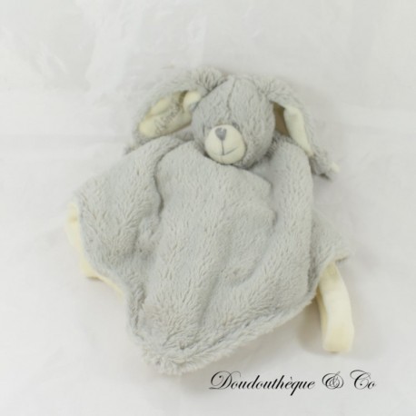 Peluche piatto coniglio THUSFONT pelliccia grigio beige Laboratoires CEORA 30 cm