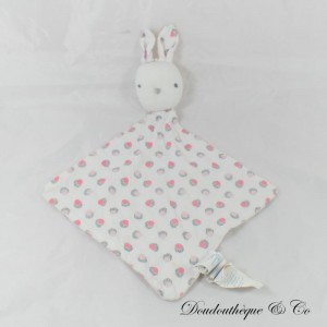 Blanket flat rabbit OBAIBI round pink grey silver diamond fabric 30 cm