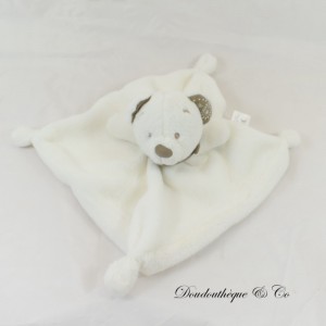 Doudou plat ours SIMBA TOYS blanc bandana taupe 23 cm