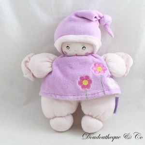 Doudou poupée QUE DU BONHEUR violet rose