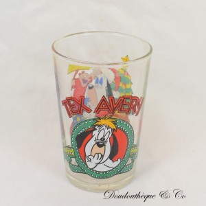 Verre Droopy AMORA moutarde Joyeux noel droopy TEX AVERY 9 cm