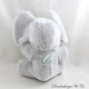 Elefante di peluche vintage TEDDY grigio campana bianca 22 cm