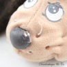 Peluche chien VULLI Pitou Puppies 1984 vintage allongé marron yeux imprimés RARE 34 cm