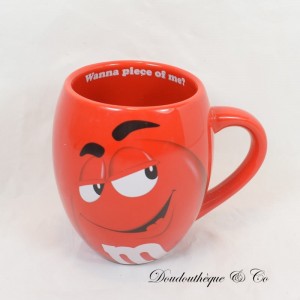 Taza de personajes de M&M La cerámica de chocolate de caramelo rojo 2014 "¿Quieres un pastel de mí?" 12 cm