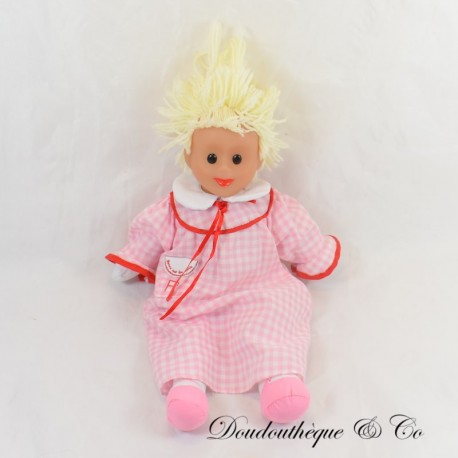 Vintage 1993 1993 Pink Nightgown Burnet Cloth Doll CAPRICE Bonne Nuit les Petits 30 cm