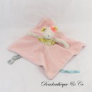 Flat cuddly toy mouse MOULIN ROTY Mademoiselle and Ribambelle pink 23 cm