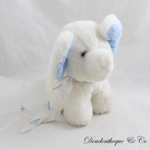 Vintage ausgestopfter Elefant TEDDY Weiß Blau