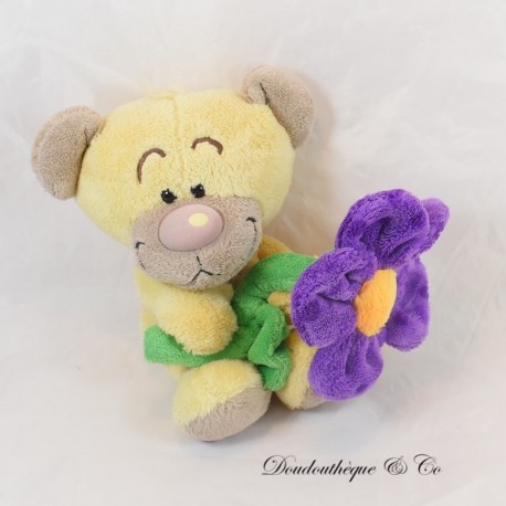 PIMBOLI Teddl Universe Teddybär Braun Lila Blume 25 cm PIMBOLI Teddl Universe Teddybär Braun Lila Blume 25 cm