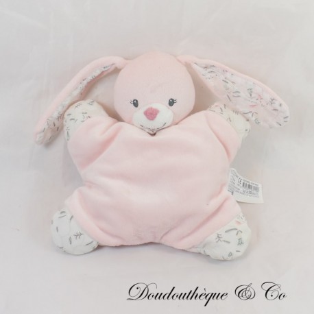 Kaninchen halbflaches Kuscheltier BOUT'CHOU Monoprix rosa Blumen 23 cm Kaninchen halbflaches Kuscheltier BOUT'CHOU Monoprix rosa Blumen 23 cm