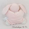 Rabbit semi-flat cuddly toy BOUT'CHOU Monoprix pink flowers 23 cm