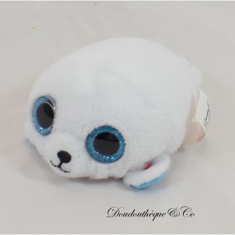 Mini creatura di peluche Sigillo TY Mcdonald's Bianco Grandi Occhi Blu 2018 10 cm