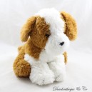 Stuffed dog MAX & SAX Carrefour brown white seated 25 cm