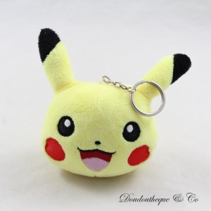 Porte clés peluche Pikachu NINTENDO Pokémon tête brodée jaune 10 cm