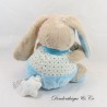 Musical plush ball rabbit MOTS D'ENFANTS blue cushion star Leclerc 24 cm