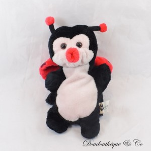 Ladybug Puppet Cuddly Toy, Ausycamore, Red Black, 24 cm