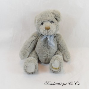 Teddybär LOUISE MANSEN Graue Organzaschleife 24 cm