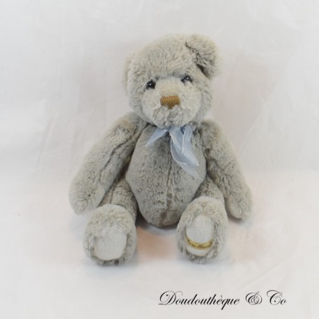 Teddybär LOUISE MANSEN Graue Organzaschleife 24 cm Teddybär LOUISE MANSEN Graue Organzaschleife 24 cm