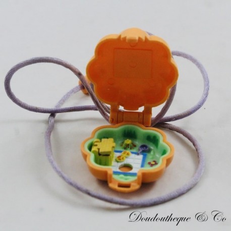 Boîte pendentif fleur BLUEBIRD Polly Pocket 1991 Camp Days