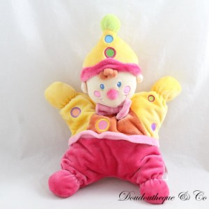 Clown semi-flat cuddly toy NICOTOY pixie pink yellow