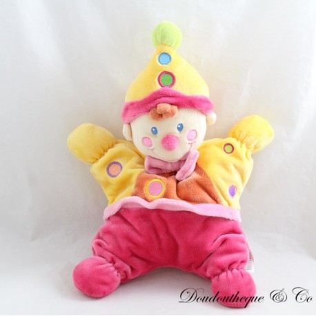 Clown halbflaches Kuscheltier NICOTOY pixie pink gelb Clown halbflaches Kuscheltier NICOTOY pixie pink gelb